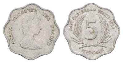 Восточные Карибы (Организация Восточно-карибских государств) 5 центов 1984 KM 12 алюминий 4663-733