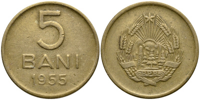 РУМЫНИЯ 5 БАНИ 1955 KM 83.2 медь никель цинк 26-1058