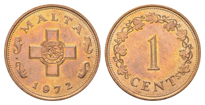 Мальта 1 цент 1972 KM 8 бронза UNC 4622-552