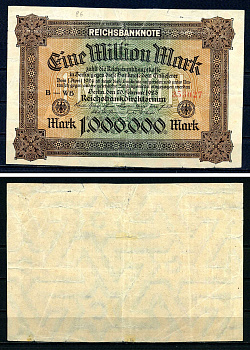 Германия 1000000 марок 1923 Pick 86 a бумага 7375-14-1-2