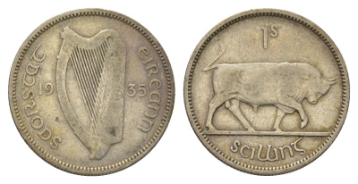 Ирландия 1 шиллинг 1935 KM 6 серебро 4628-736