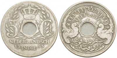 Нидерландская Восточная Индия 5 центов 1913 KM 313 медно-никель 4548-211