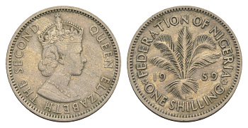 Нигерия 1 шиллинг 1959 KM 5 медно-никель 4178-531