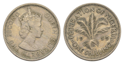 Нигерия 1 шиллинг 1959 KM 5 медно-никель 4178-531