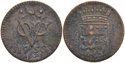 Нидерландская Восточная Индия, Западная Фризия (West Frisia) 1 дуит 1750 KM 131 медь 4577-341