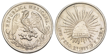 Мексика 1 песо 1899 KM 409.3 серебро 1066-2-12