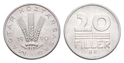Венгрия 20 филлеров 1990 KM 676 алюминий UNC 4632-715
