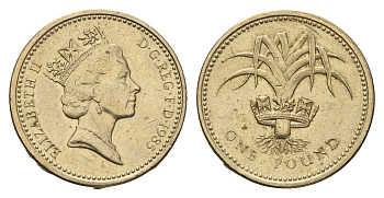 Великобритания 1 фунт 1985 Елизавета II (1952-2022) KM 941, Spink 4331 никель латунь 4675-715