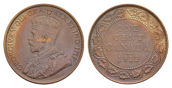 Канада 1 цент 1912 Георг V (1910-1936) KM 21 бронза 4637-145