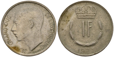 Люксембург 1 франк 1973 KM 55 медно-никель 4150-1054