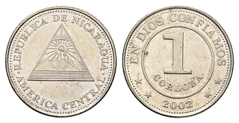 Никарагуа 1 кордоба 2002 KM 101 сталь плакированная никелем 4663-732