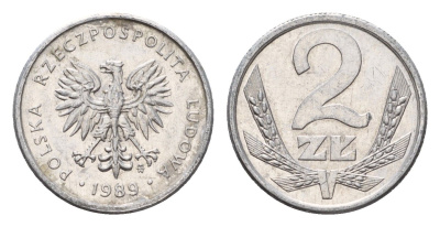 Польша 2 злотых 1989 Y 80.3 алюминий 4674-951