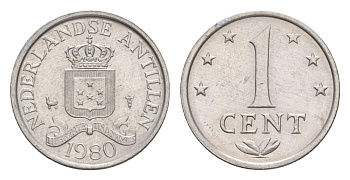 Нидерландские Антильские острова (Нидерландские Антилы) 1 цент 1980 Беатрикс (1980-2013) KM 8a алюминий 4649-866