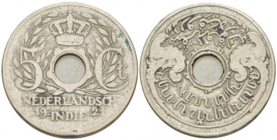 Нидерландская Восточная Индия 5 центов 1921 KM 313 медно-никель 3718-532