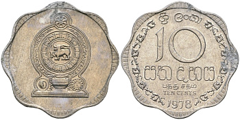 Шри-Ланка 10 центов 1978 KM 140a алюминий 4135-1235