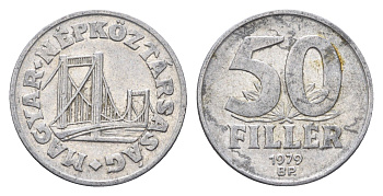 Венгрия 50 филлеров 1979 BP мост Елизаветы в Будапеште KM 574 алюминий 4668-255