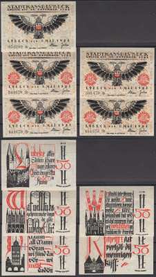 Любек полный набор из 5 нотгельдов (50 пфеннигов, 1/2 марки) 1921 DeNG 2 831.2 бумага UNC (пресс) 7556-20-1-1