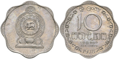 Шри-Ланка 10 центов 1978 KM 140a алюминий 4135-1237