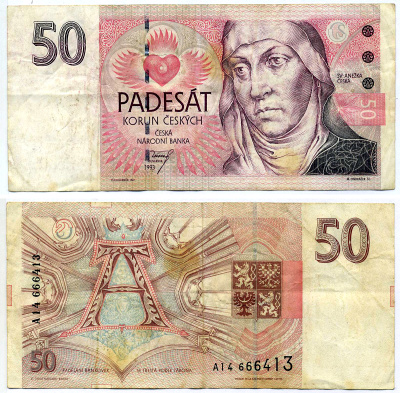 Чехия 50 крон 1993  Pick 4а  бумага   7548-94-2-2