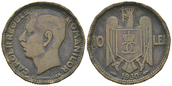 Румыния 10 леев 1930 KM 49 никель латунь 183-1014