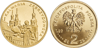 Польша 2 злотых 2010 MW, серия города Польши, Кальвария-Зебжидовска (Kalwaria Zebrzydowska) KM 749 нордик UNC 4676-746