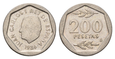Испания 200 песет 1986 Хуан Карлос I (1975-2014) KM 829 медно-никель 4673-1221
