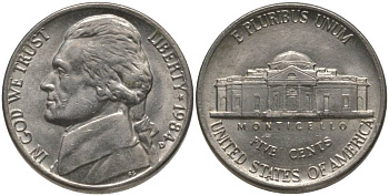 США 5 ЦЕНТОВ 1984 D, ДЖЕФФЕРСОН KM А192 медно-никель 181-117