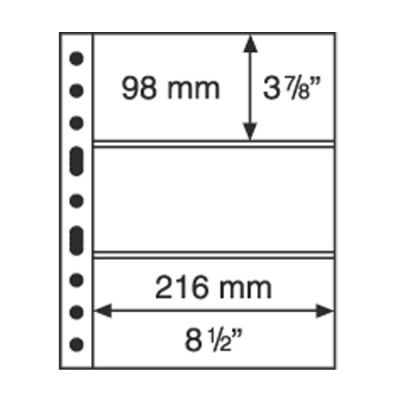 Лист в альбом Grande для 3 бон (S), черный. Leuchtturm. 305160