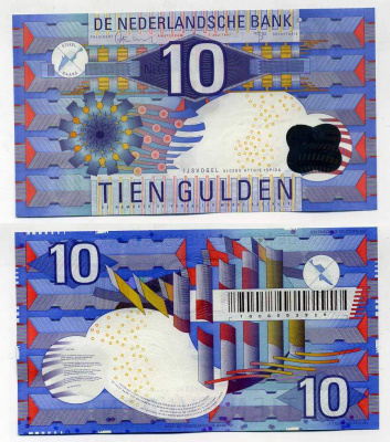 Нидерланды 10 гульденов 1997  Pick 99  бумага  UNC (пресс)  6293-16-1
