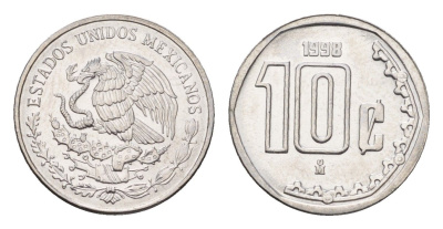 Мексика 10 сентаво 1998 KM 547 нержавеющая сталь UNC 4684-1249