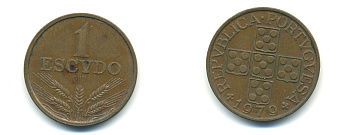 Португалия 1 эскудо 1979 КМ 597 бронза 54-2433