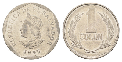 Сальвадор 1 колон 1995 KM 156b сталь плакированная никелем 91-613
