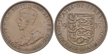 Джерси 1/12 шиллинга 1935 Георг V (1910-1936) KM 16 бронза 4517-1034
