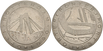 Нидерланды жетон 1990 650 лет Ротердаму 1340-1990 мост Портер KM  медно-никель    4599-633