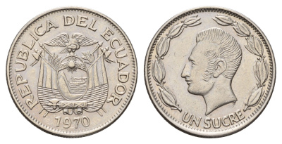 Эквадор 1 сукре 1970 KM 78b сталь плакированная никелем 4114-855