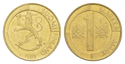 Финляндия 1 марка 1998 KM 76 алюминиевая бронза 4648-616