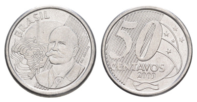 Бразилия 50 сентаво 2009 KM 651a нержавеющая сталь 4642-1147