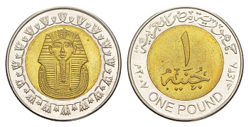 Египет 1 фунт 2007 KM 940a биметалл UNC 4650-153