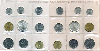 Сан-Марино годовой набор из 9 монет 1981 1, 2, 5, 10, 20, 50, 100, 200 и 500 лир KM 116-123, 126, в оригинальной пластиковой запайке KM MS18 серебро UNC 5-4-3-35