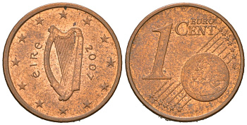 Ирландия 1 евроцент 2007 KM 32 сталь плакированная медью 4516-211