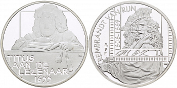 НИДЕРЛАНДЫ МЕДАЛЬ РЕМБРАНДТ (1606-1669), ТИТУС У АНАЛОЯ, ПОРТРЕТ 1655, ДИАМЕТР 30 мм., ВЕС 9,42 гр. медно-никель 1087-2-15