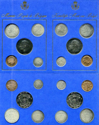 Бельгия официальный набор из 10 монет 1975 в буклете UNC 1181-1-10