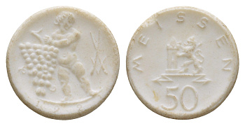 Майсен 50 пфеннигов 1921 Men05 16521.9, Scheuch 171n, Men18 20725.9 фарфор 1094-10-51