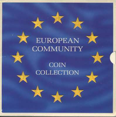 Европа набор из 12 доевровых монет разных стран 1990-1992 в оригинальном буклете UNC 7-4-67