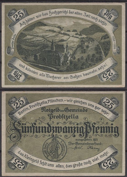 Пробсцелла 25 пфеннигов ND (1921) DeNG 1 1078.1-1/2 бумага 8595-2-3-1