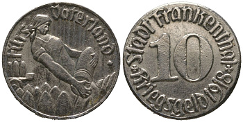 Франкенталь (Пфальц) (Бавария) 10 пфенингов 1918 Funck 135.10, Men05 7460.16, Men18 9381.16 железо 4610-1214