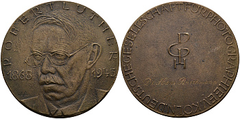 ФРАНЦИЯ МЕДАЛЬ ND РОБЕРТ ЛУЗЕР (1868-1945) ФОТОГРАФ, ДИАМЕТР 86 ММ. ВЕС 276 ГР., ДОКТОР ГАНС БУШМАН бронза 00-00