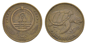 Кабо-Верде 1 эскудо 1994 KM 27 сталь плакированная латунью 4655-728