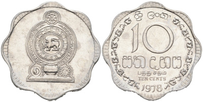 Шри-Ланка 10 центов 1978 KM 140 a алюминий 89-1453