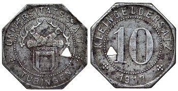 Тюбинген 10 пфеннигов 1917 Funck 551.6 железо 4119-1242